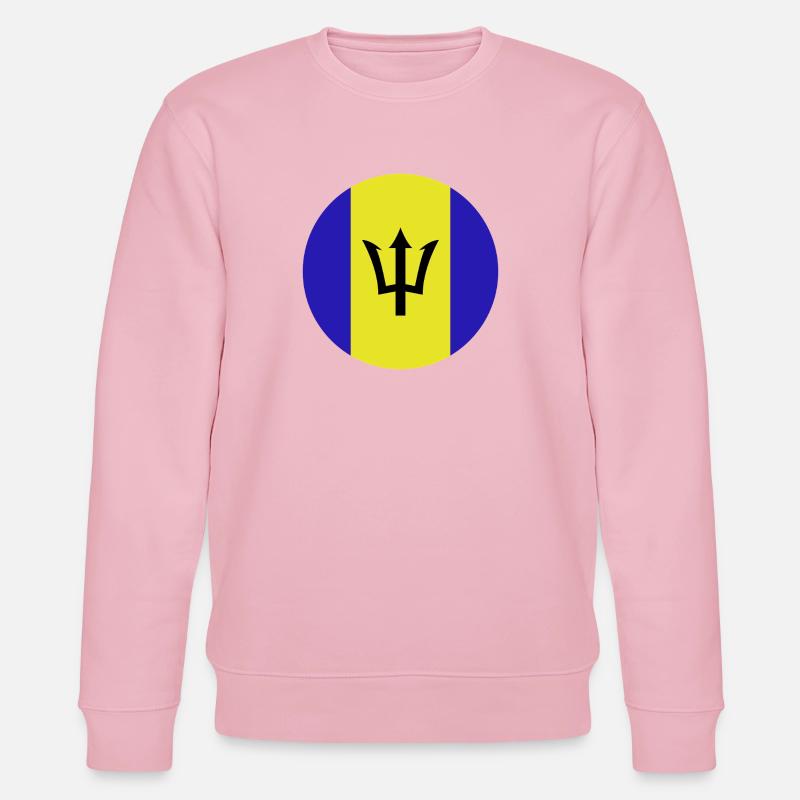 Drapeau rond de la Barbade - Sweat bio CHANGER Stanley/Stella Unisexe - rose pâle