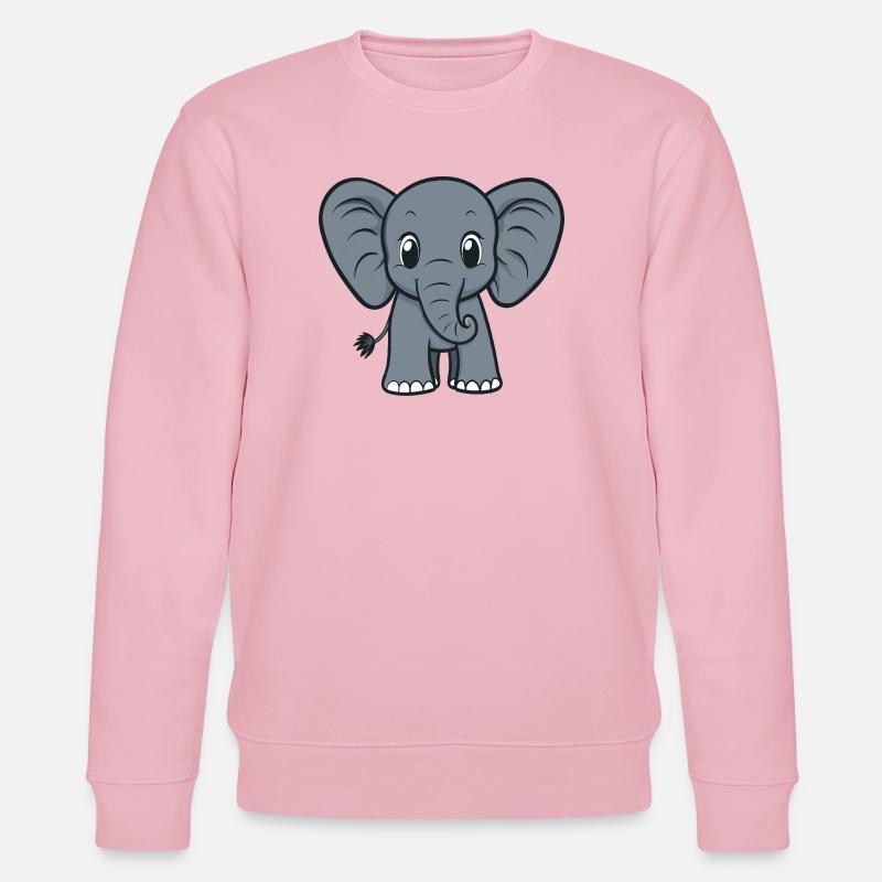 Dessin animé d’éléphant mignon - Sweat bio CHANGER Stanley/Stella Unisexe - rose pâle