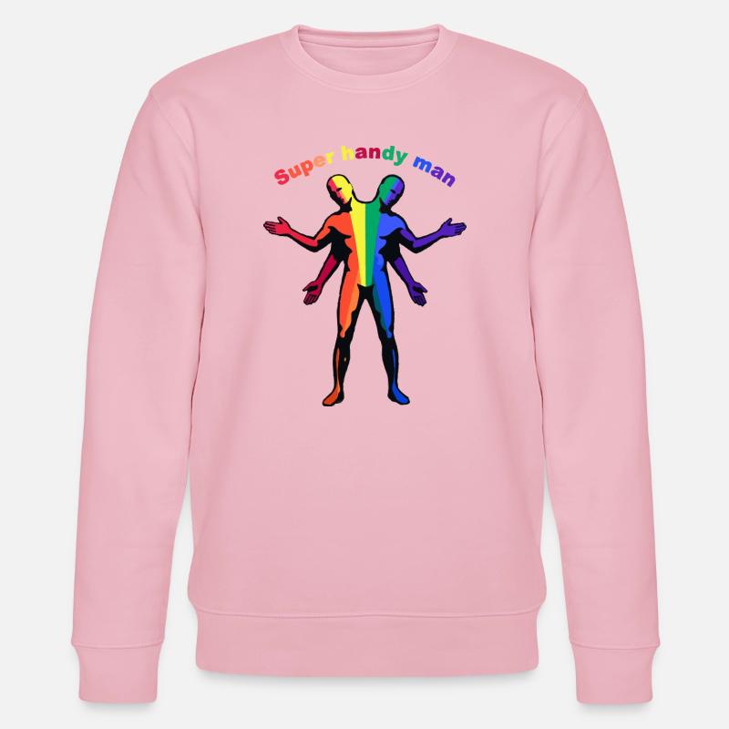 Super Bricoleur Arc-en-ciel - Sweat bio CHANGER Stanley/Stella Unisexe - rose pâle