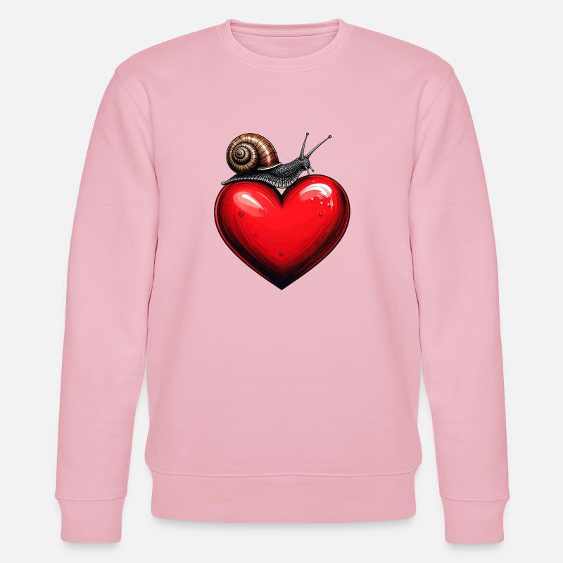 Schnecke auf einem Herz - Stanley/Stella Unisex Bio-Sweatshirt CHANGER  - Hellrosa