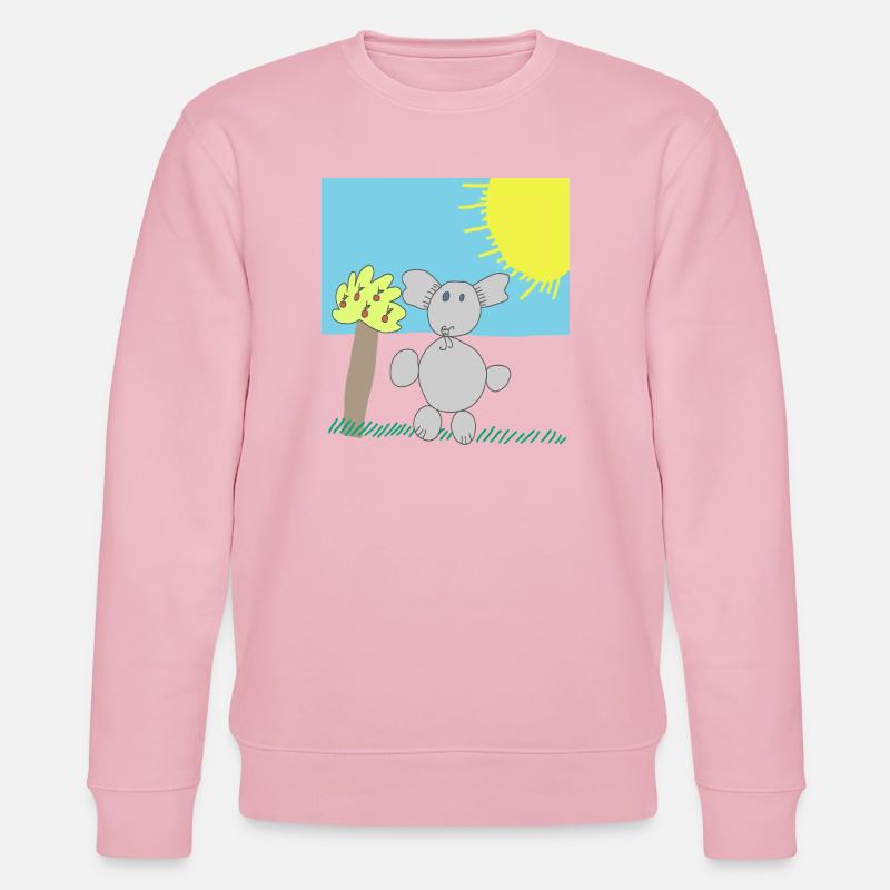 Verspielter Elefant unter einer hellen Sonne - Stanley/Stella Unisex Bio-Sweatshirt CHANGER  - Hellrosa