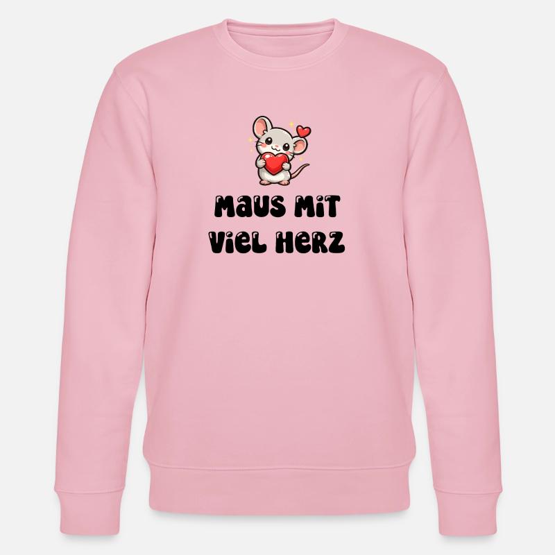 Maus mit viel Herz - Stanley/Stella Unisex Bio-Sweatshirt CHANGER  - Hellrosa
