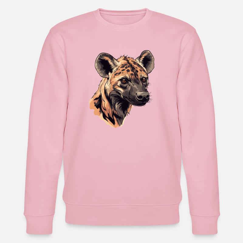 Kräftiges Hyänenporträt Illustration - Stanley/Stella Unisex Bio-Sweatshirt CHANGER  - Hellrosa
