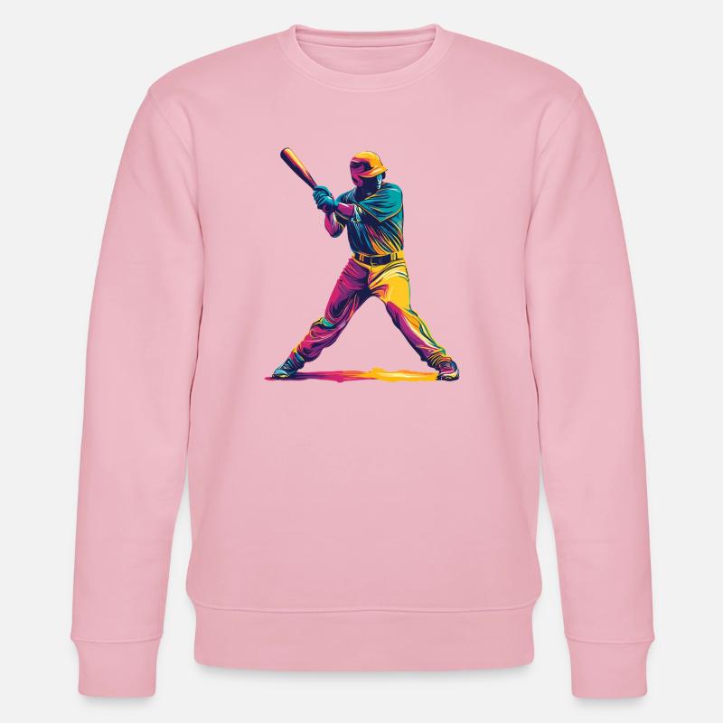 Farbexplosion Baseballschläger - Stanley/Stella Unisex Bio-Sweatshirt CHANGER  - Hellrosa