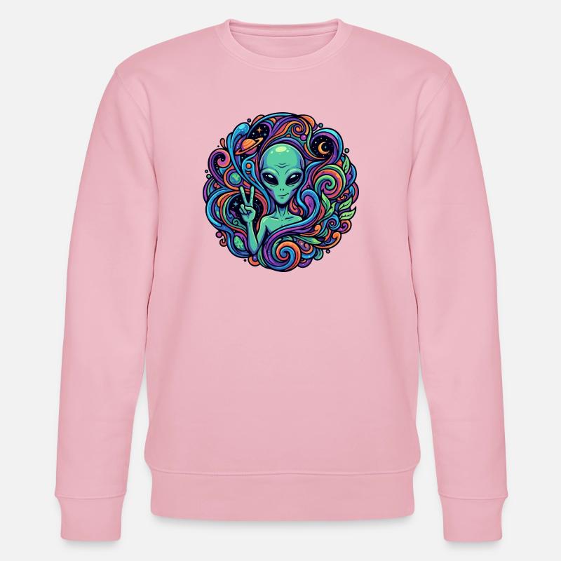 Extraterrestre Signe de paix Extraterrestre psychédélique - Sweat bio CHANGER Stanley/Stella Unisexe - rose pâle