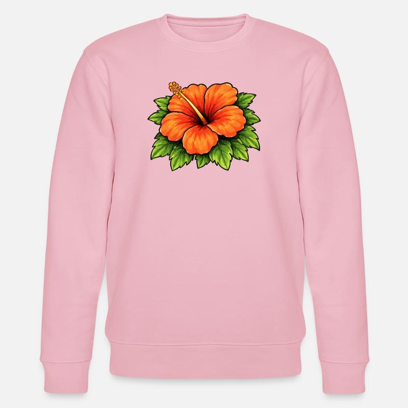 Floraison tropicale de l’hibiscus - Sweat bio CHANGER Stanley/Stella Unisexe - rose pâle