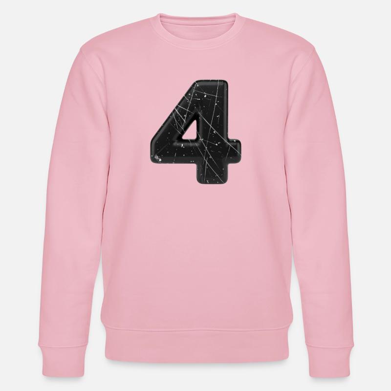 Schwarze 4 mit Spritzern - Stanley/Stella Unisex Bio-Sweatshirt CHANGER  - Hellrosa