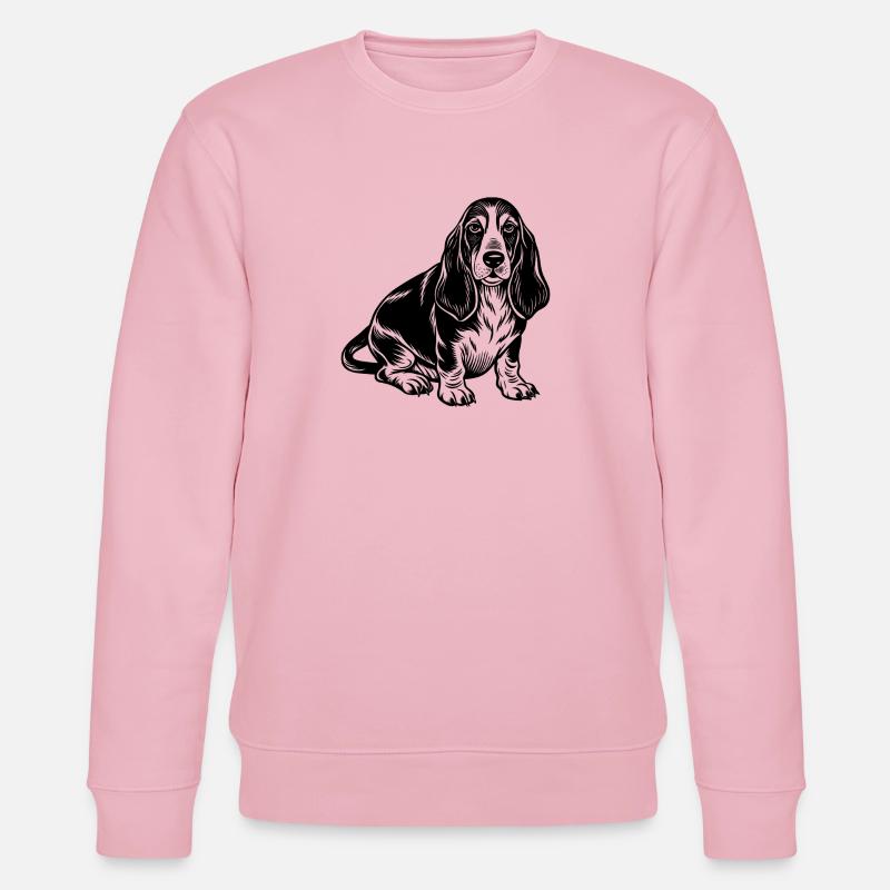 Dackel sitzt - Stanley/Stella Unisex Bio-Sweatshirt CHANGER  - Hellrosa