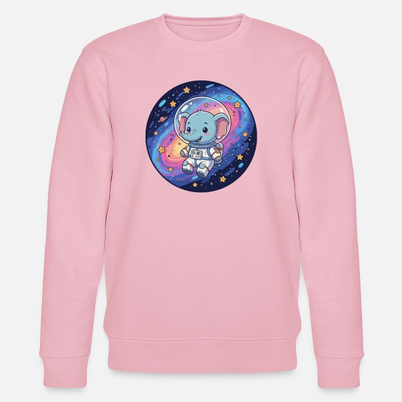 Éléphant spatial dans le casque d’astronaute - Sweat bio CHANGER Stanley/Stella Unisexe - rose pâle