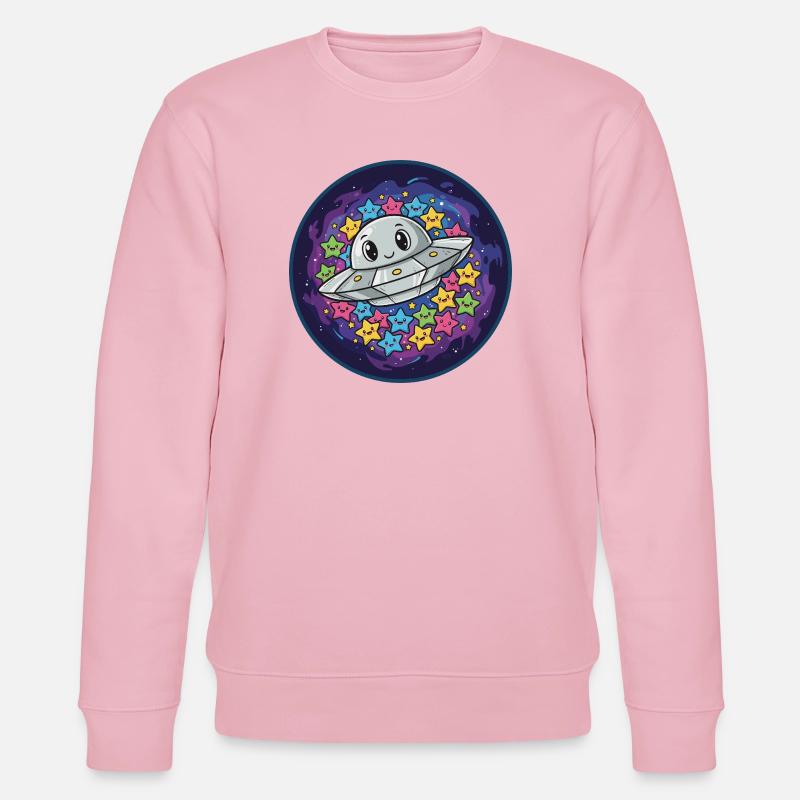 Kuscheliges UFO mit Sternenzauber - Stanley/Stella Unisex Bio-Sweatshirt CHANGER  - Hellrosa