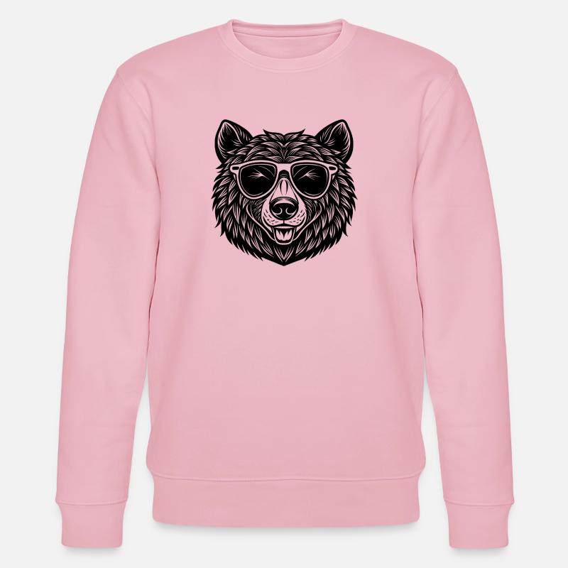 Ours avec des lunettes de soleil - Sweat bio CHANGER Stanley/Stella Unisexe - rose pâle
