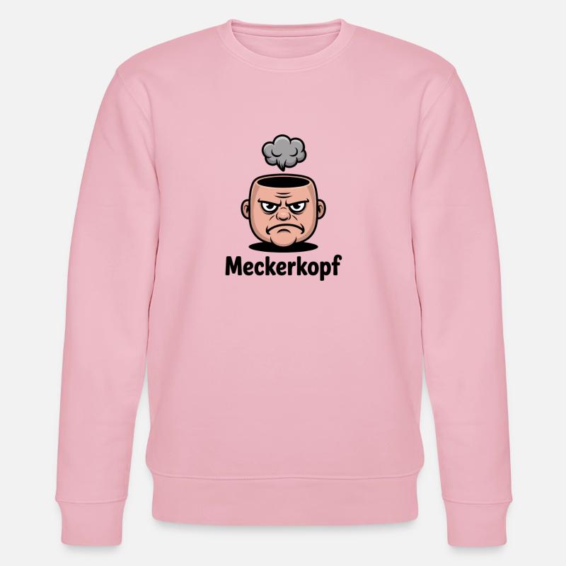 Meckerkopf Genervtes Grumpy Comic Gesicht - Stanley/Stella Unisex Bio-Sweatshirt CHANGER  - Hellrosa