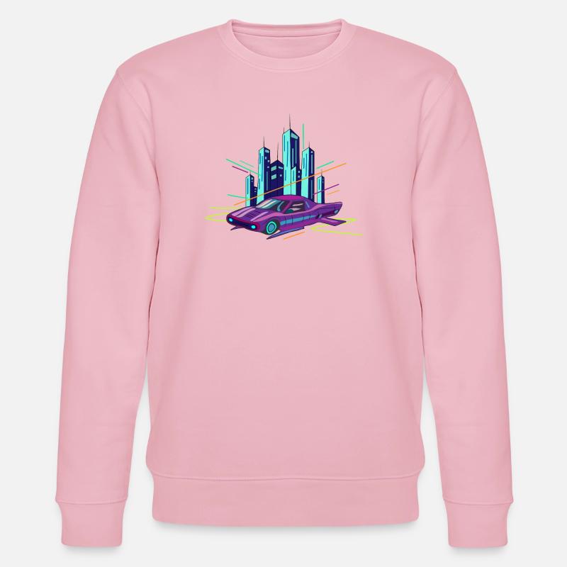 Neon Cruiser über Skyline - Stanley/Stella Unisex Bio-Sweatshirt CHANGER  - Hellrosa