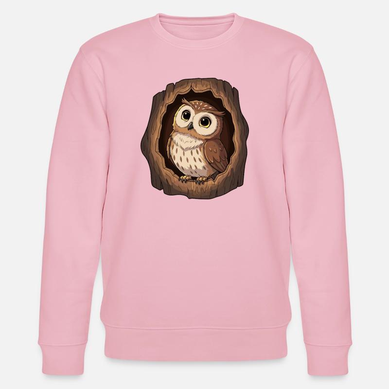 Eulenblick im Baumhohl - Stanley/Stella Unisex Bio-Sweatshirt CHANGER  - Hellrosa