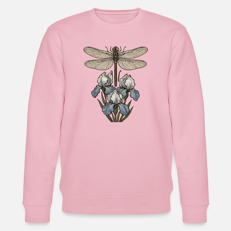 Libellule sur fleurs d’iris - Sweat bio CHANGER Stanley/Stella Unisexe - rose pâle
