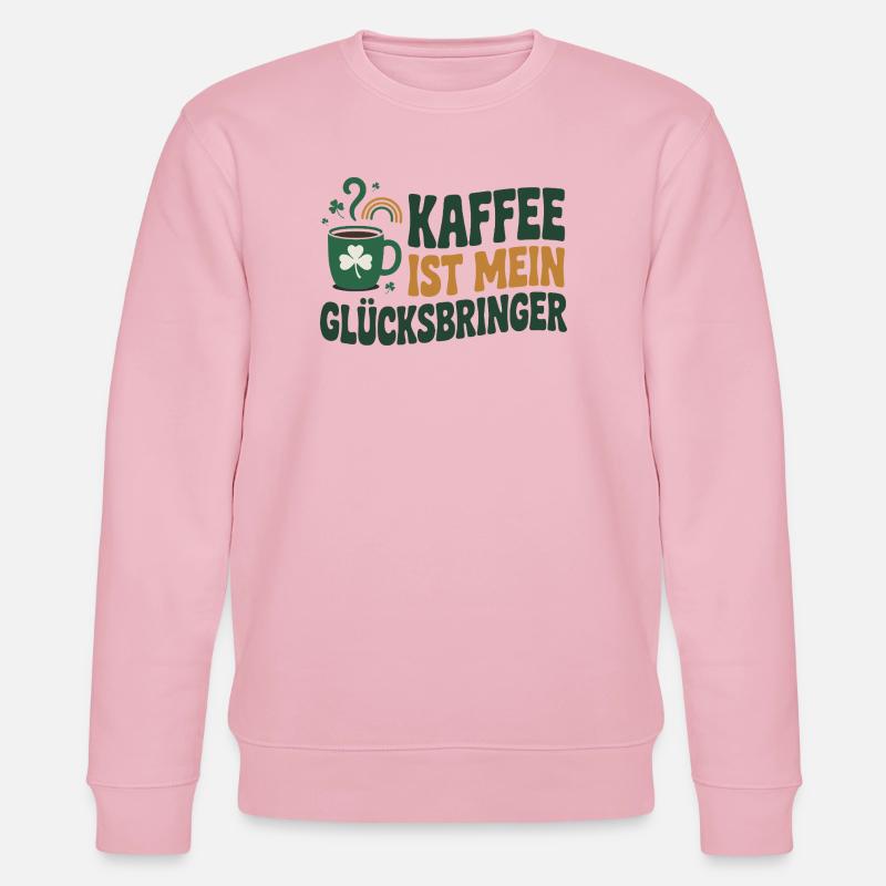 Kaffee ist mein Glücksbringer - Stanley/Stella Unisex Bio-Sweatshirt CHANGER  - Hellrosa