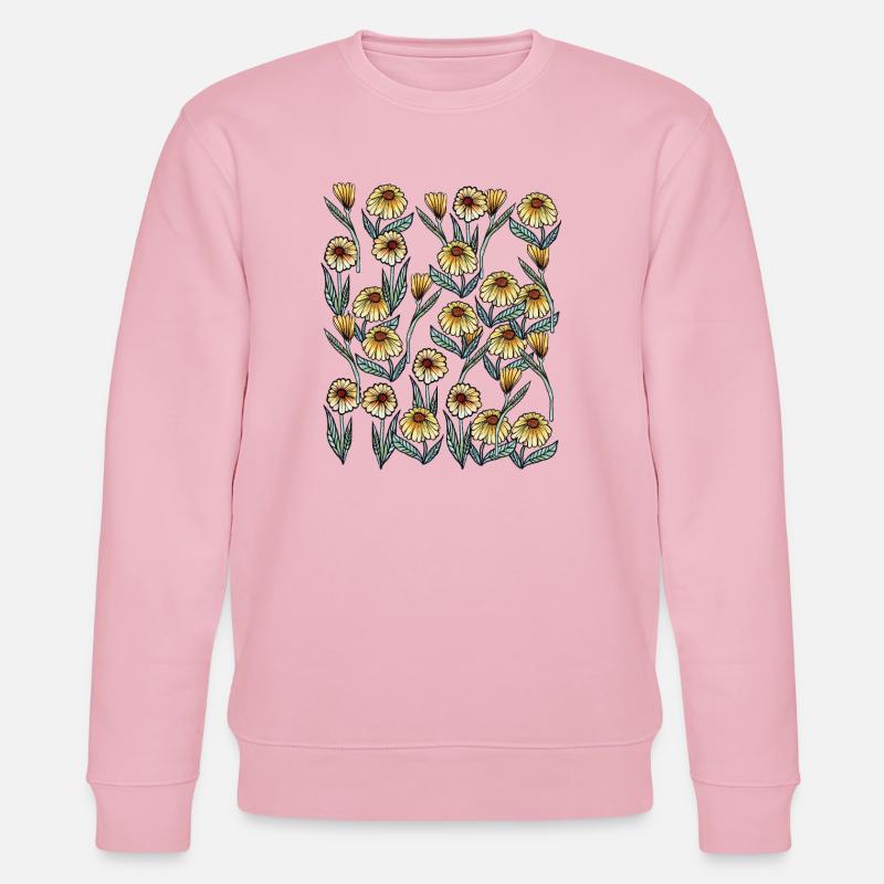 Sunlit Daisy Blumenmuster - Stanley/Stella Unisex Bio-Sweatshirt CHANGER  - Hellrosa