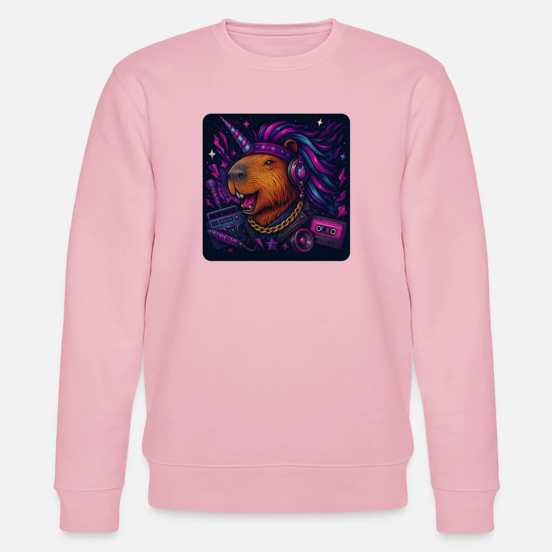 Capybara Einhorn Party - Stanley/Stella Unisex Bio-Sweatshirt CHANGER  - Hellrosa