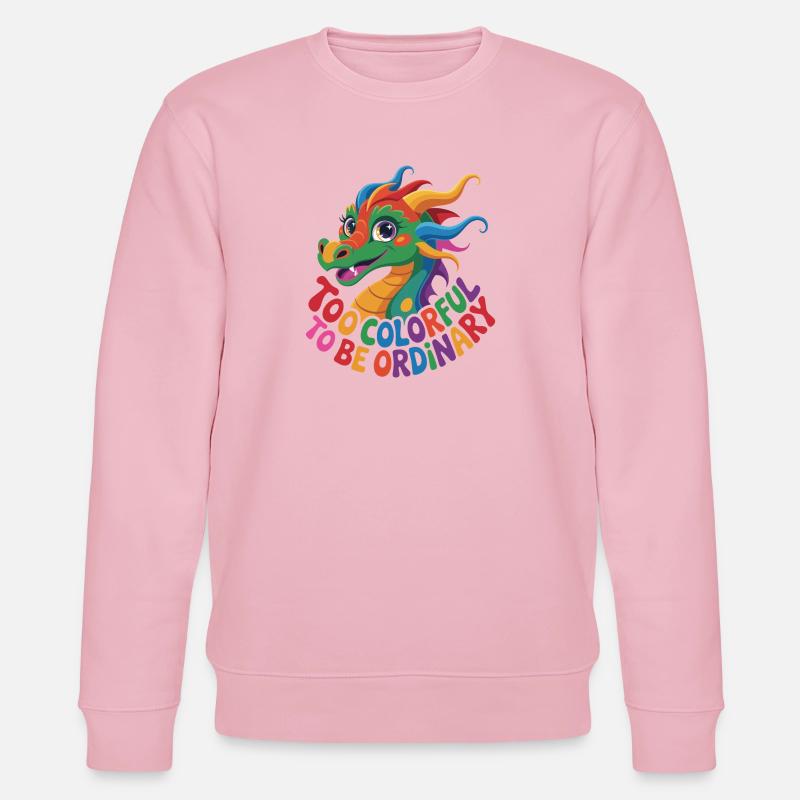 Farbenfroher eigenständiger Drache - Stanley/Stella Unisex Bio-Sweatshirt CHANGER  - Hellrosa