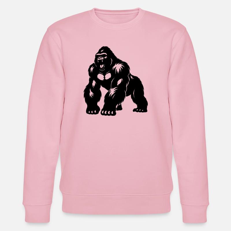 Gorilla Silverback Silhouette - Stanley/Stella Unisex Bio-Sweatshirt CHANGER  - Hellrosa