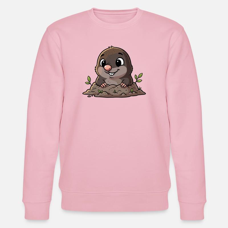 Cute mole digging - Stanley/Stella CHANGER Unisex Organic Sweatshirt - cotton pink