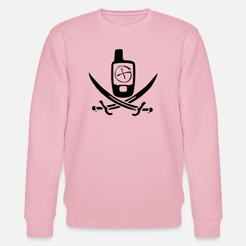 Drapeau pirate de géocaching - Sweat bio CHANGER Stanley/Stella Unisexe - rose pâle