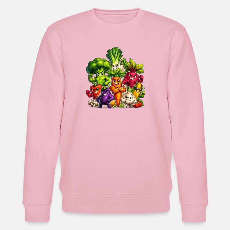 Starkes Gemüse in Comic-Optik  - Stanley/Stella Unisex Bio-Sweatshirt CHANGER  - Hellrosa