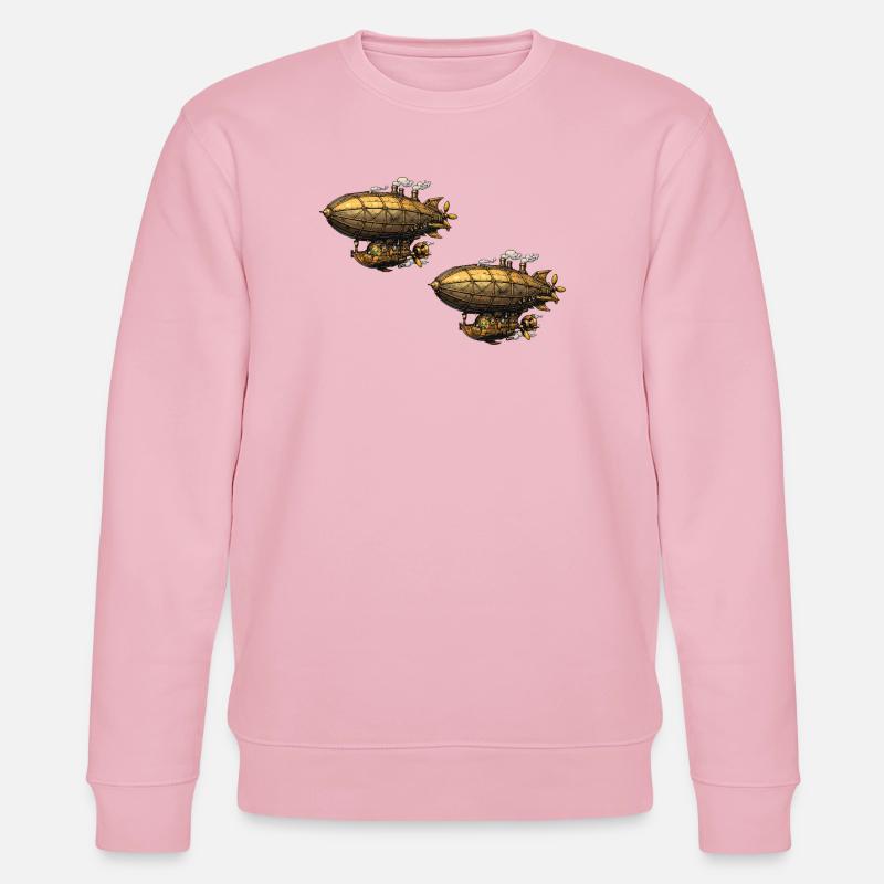 Steampunk Luftschiffe Zeppelin - Stanley/Stella Unisex Bio-Sweatshirt CHANGER  - Hellrosa