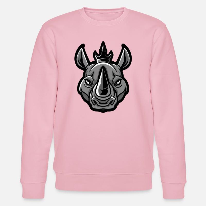 Nashorn Kopf Krone - Stanley/Stella Unisex Bio-Sweatshirt CHANGER  - Hellrosa