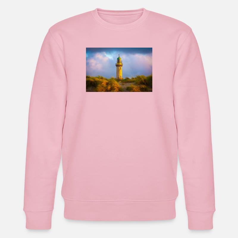 Phare de Warnemünde le soir - Sweat bio CHANGER Stanley/Stella Unisexe - rose pâle