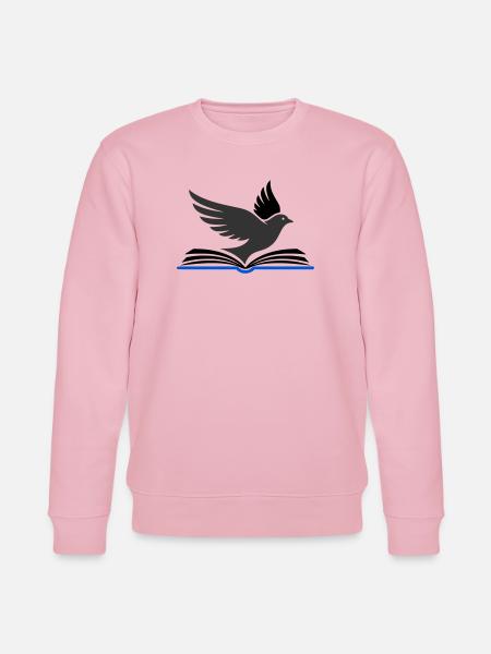 Bird flies out of book - Stanley/Stella CHANGER Unisex Organic Sweatshirt - cotton pink