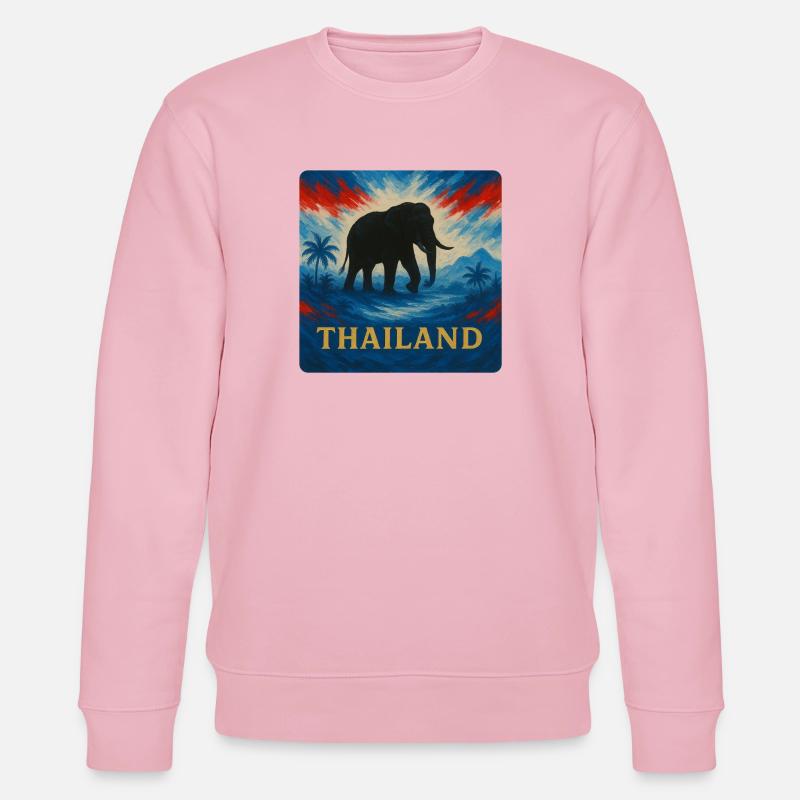 Thailand Elefant Reise Design - Stanley/Stella Unisex Bio-Sweatshirt CHANGER  - Hellrosa