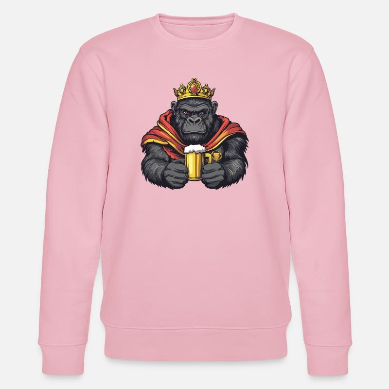 Gorilla Bier König - Stanley/Stella Unisex Bio-Sweatshirt CHANGER  - Hellrosa