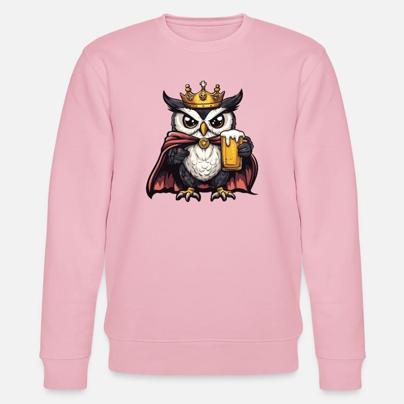Eule Bier König - Stanley/Stella Unisex Bio-Sweatshirt CHANGER  - Hellrosa