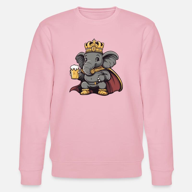 Elefant Bier König - Stanley/Stella Unisex Bio-Sweatshirt CHANGER  - Hellrosa