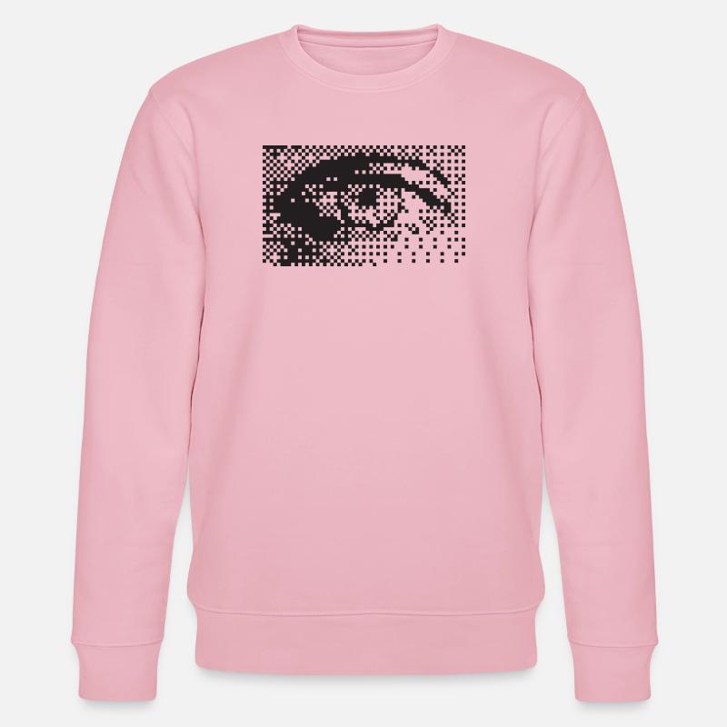 Midnats pixeløjemønster - Stanley/Stella økologisk unisex-sweatshirt CHANGER  - lys rosa