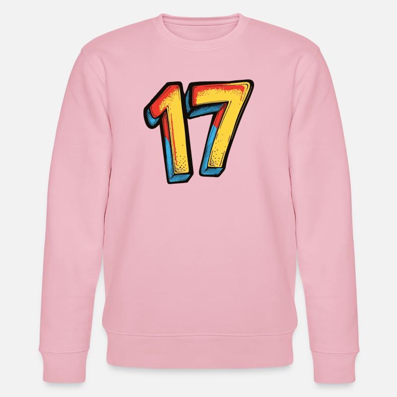 17 Zahl Bunt - Stanley/Stella Unisex Bio-Sweatshirt CHANGER  - Hellrosa
