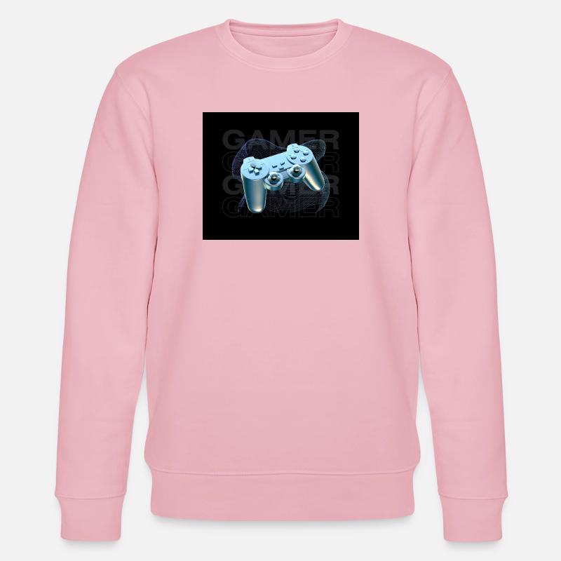 Neon Blue Controller 3D - Stanley/Stella CHANGER Unisex Organic Sweatshirt - cotton pink