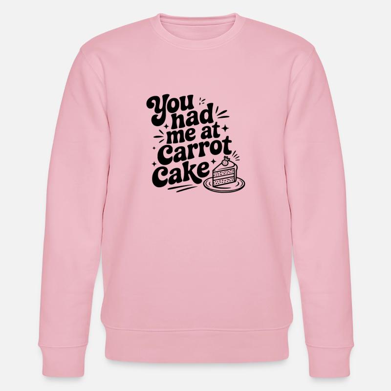 Du hattest mich schon bei Karottenkuchen - Stanley/Stella Unisex Bio-Sweatshirt CHANGER  - Hellrosa