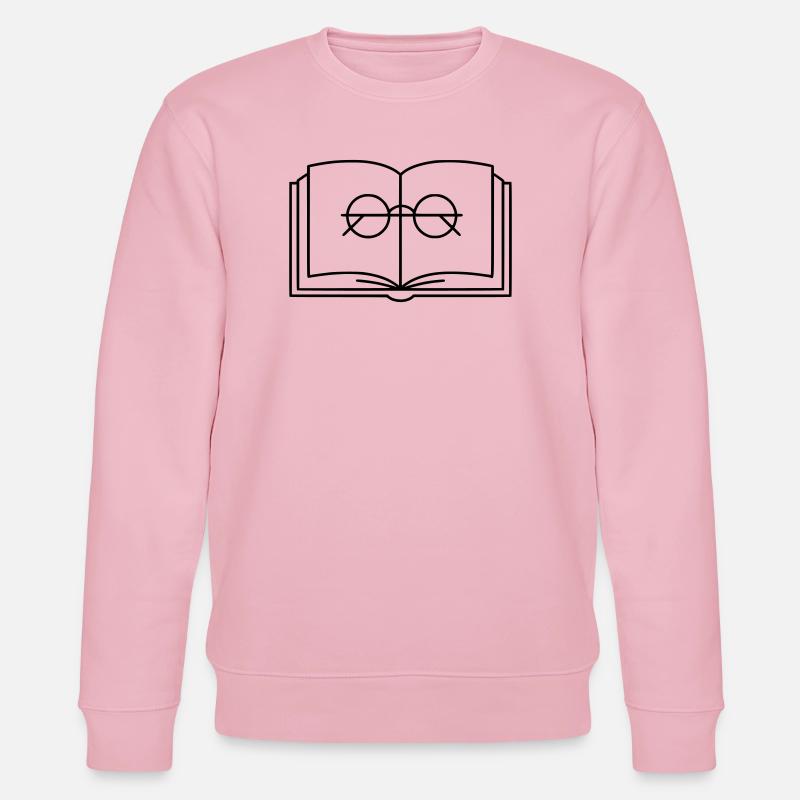 Offenes Buch Brille Lesebrille - Stanley/Stella Unisex Bio-Sweatshirt CHANGER  - Hellrosa