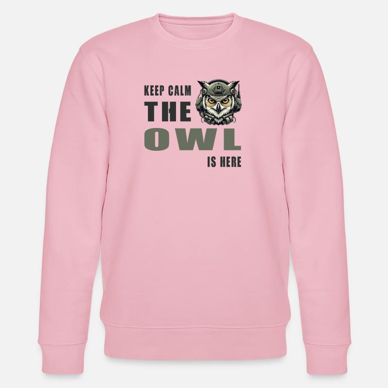 Ruhe bewahren, die Eule ist da - Stanley/Stella Unisex Bio-Sweatshirt CHANGER  - Hellrosa