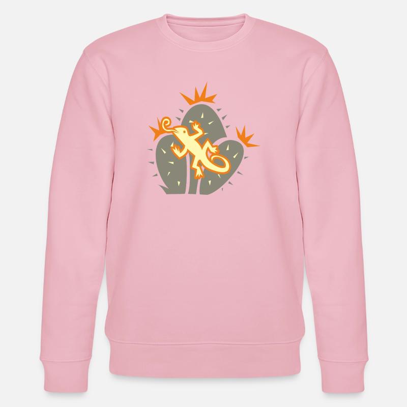 Kaktus_Eidechse - Stanley/Stella Unisex Bio-Sweatshirt CHANGER  - Hellrosa