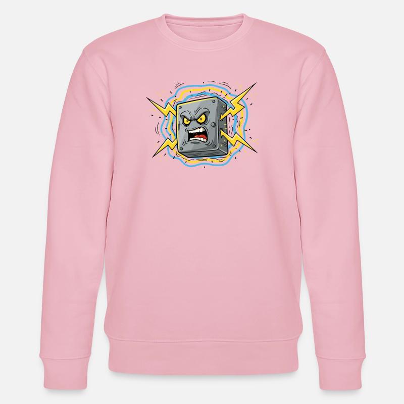 Wütende Steckdose Blitz - Stanley/Stella Unisex Bio-Sweatshirt CHANGER  - Hellrosa
