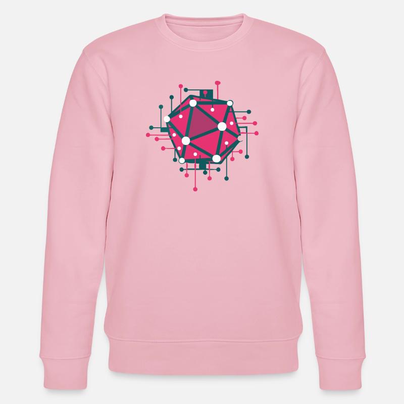 Techno-rosa geometrisches Netzwerk - Stanley/Stella Unisex Bio-Sweatshirt CHANGER  - Hellrosa