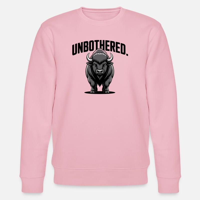 Ungestörtes Stier-Emblem - Stanley/Stella Unisex Bio-Sweatshirt CHANGER  - Hellrosa