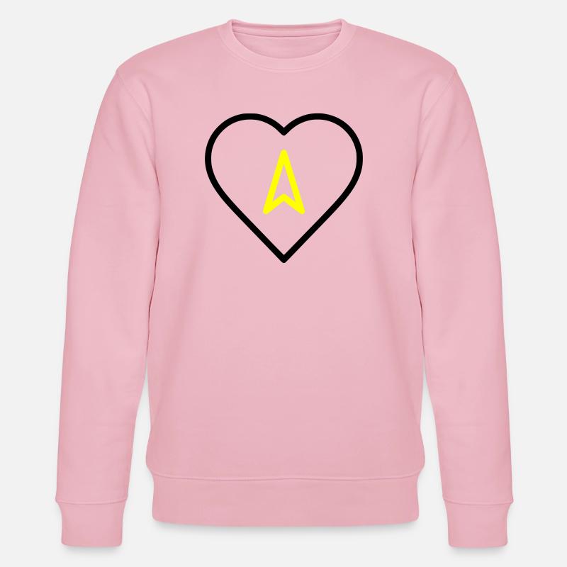 Herz mit Pfeil Richtung - Stanley/Stella Unisex Bio-Sweatshirt CHANGER  - Hellrosa