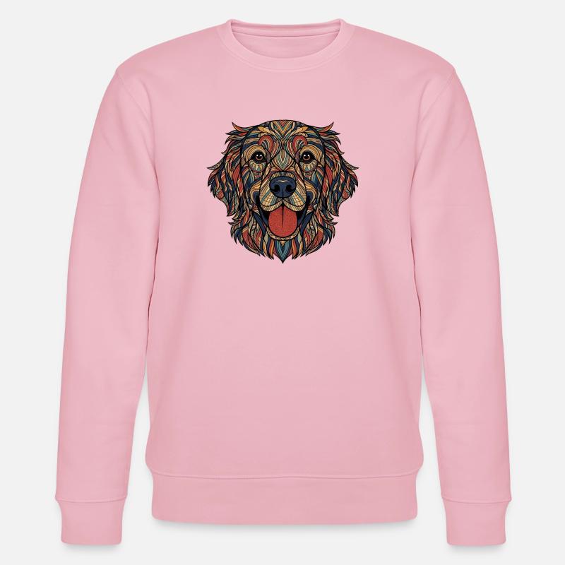 Buntes Hundeporträt Muster - Stanley/Stella Unisex Bio-Sweatshirt CHANGER  - Hellrosa