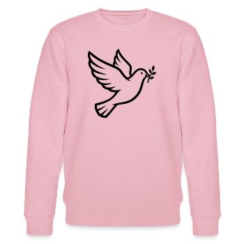 Friedenstaube Zweig Peace - Stanley/Stella Unisex Bio-Sweatshirt CHANGER  - Hellrosa - Vorne - Jaron (178cm) & Liana (172cm)