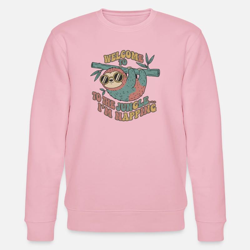 Dschungel-Faultier-Nickerchen - Stanley/Stella Unisex Bio-Sweatshirt CHANGER  - Hellrosa