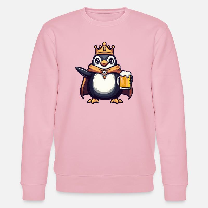 Pinguin Bier König - Stanley/Stella Unisex Bio-Sweatshirt CHANGER  - Hellrosa